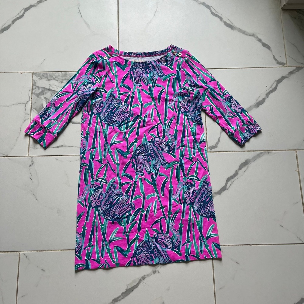Lilly Pulitzer Sophie Dress UPF 50+ Mandevilla Lucky Elephant girls XL